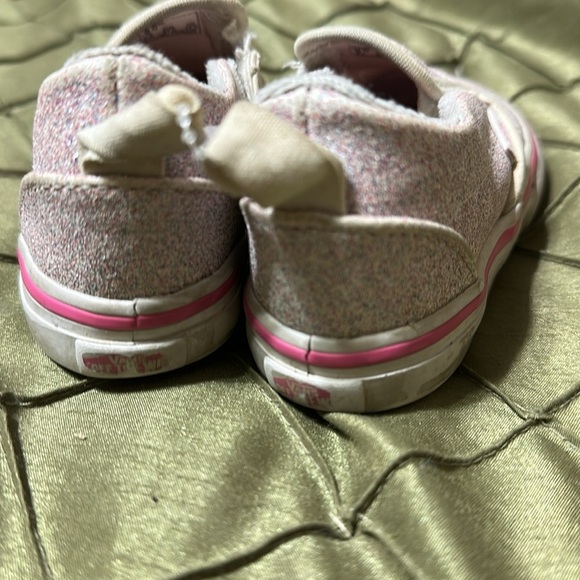 Vans Sparkly Pink Kids Slip-On Shoes - Picture 2 of 6